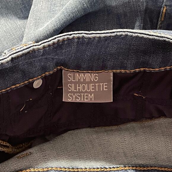 Melissa McCarthy Seven7 Jeans Skinny Slimming Boho Embroidered Floral Blue 8 - Picture 6 of 7